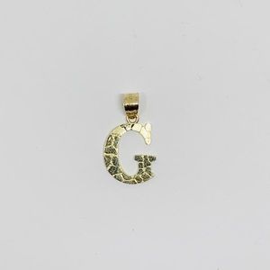 Real 10k Gold Small Initial Pendant G